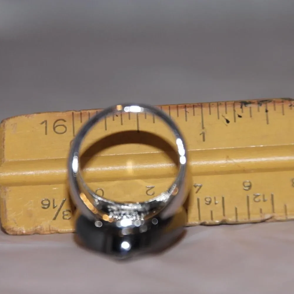 Vintage Lia Sophia Crystal Pave Shield Ring